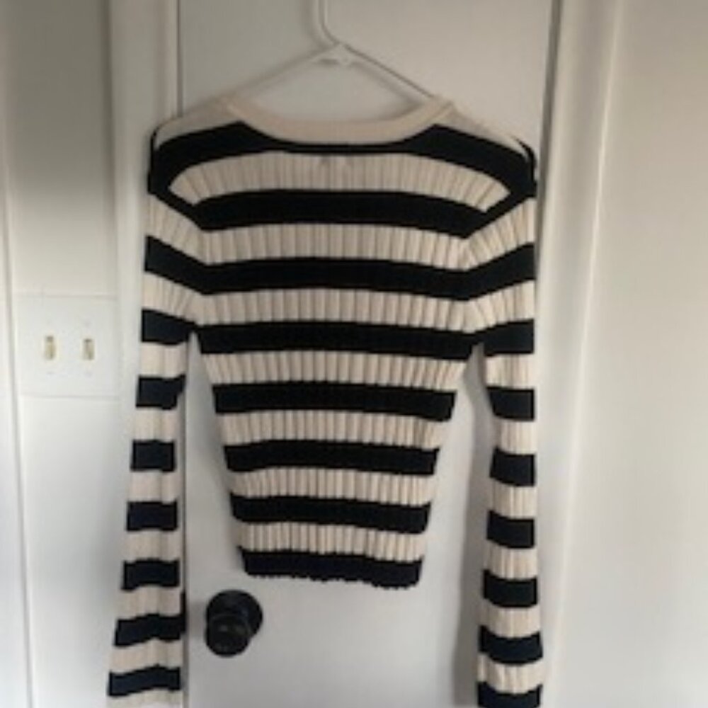 A New Day Striped Ribbed Sweater NWT Black & White - Picture 5 of 6